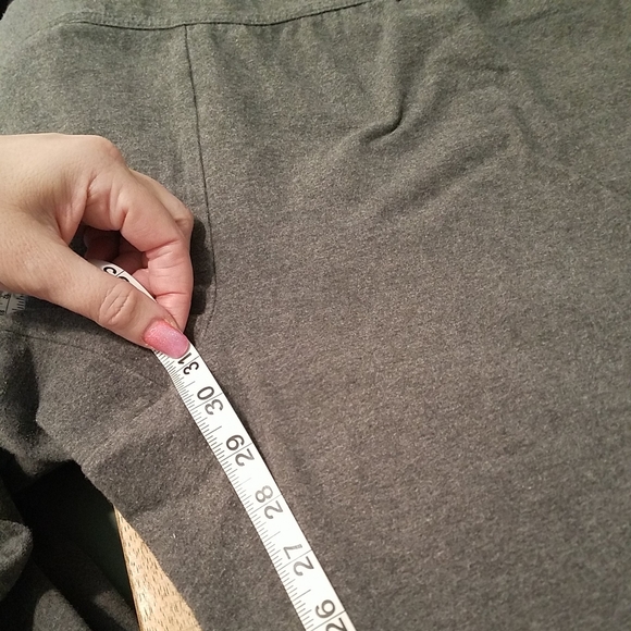 Lands End Stretch 1X Gray Leggings W/ Wide Waist Band - Picture 6 of 8